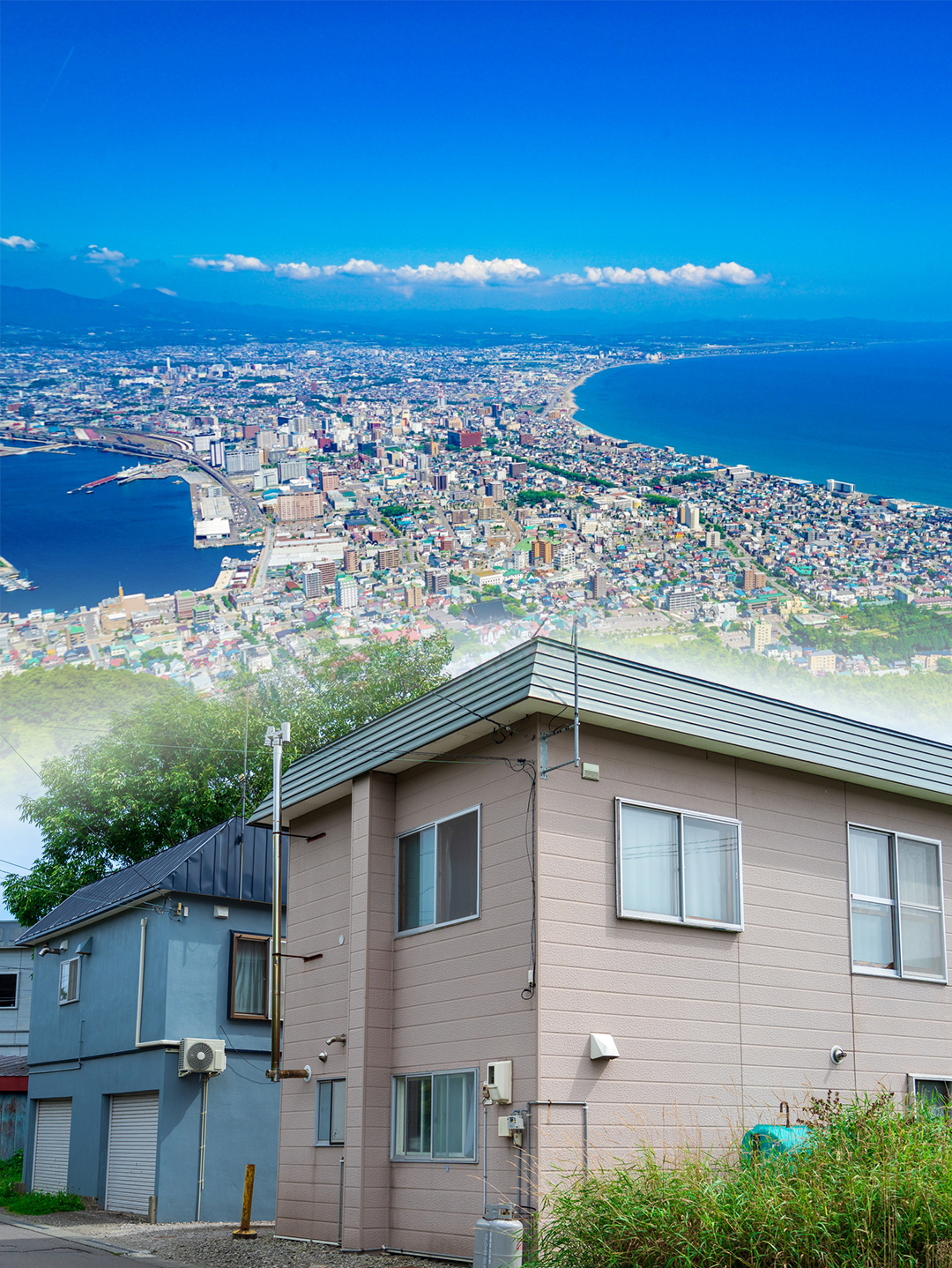 函館の街並みと北海道の住居